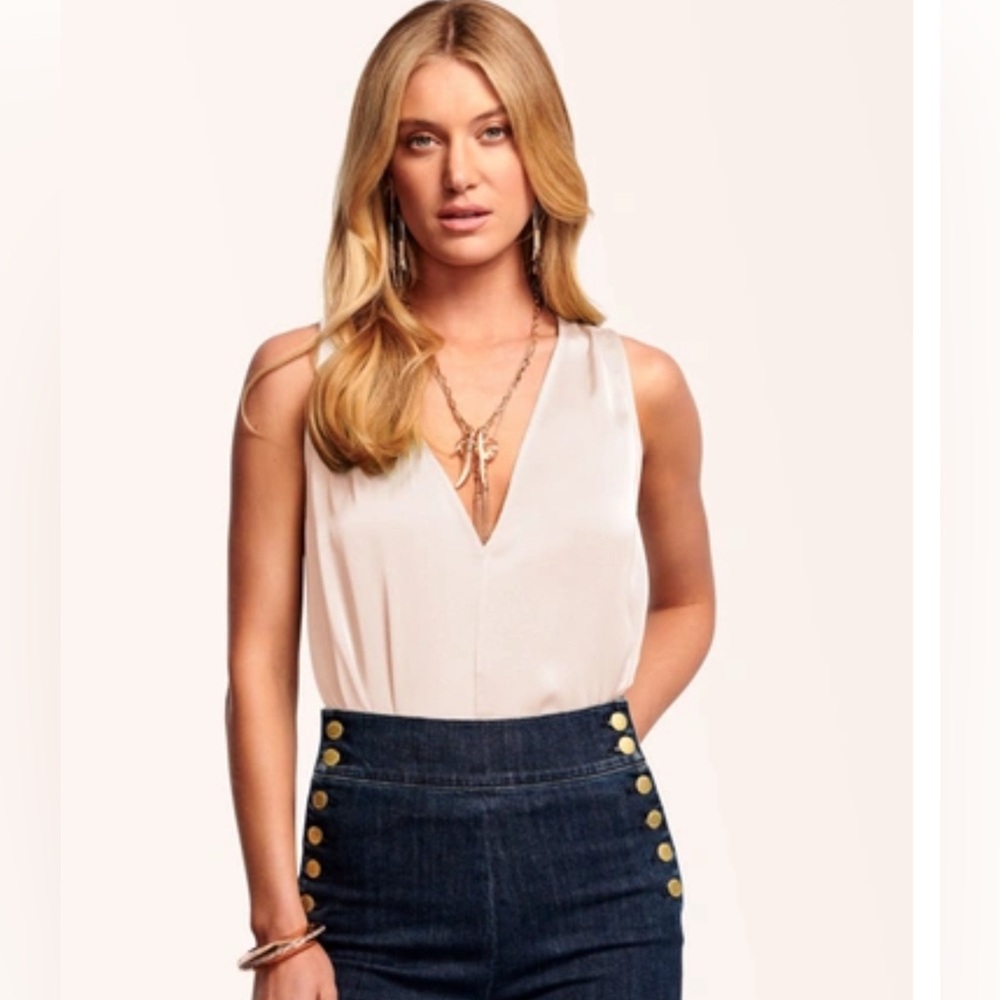 60.  NWT Ramy Brook Jill Bodysuit in Sands, Size Medium.